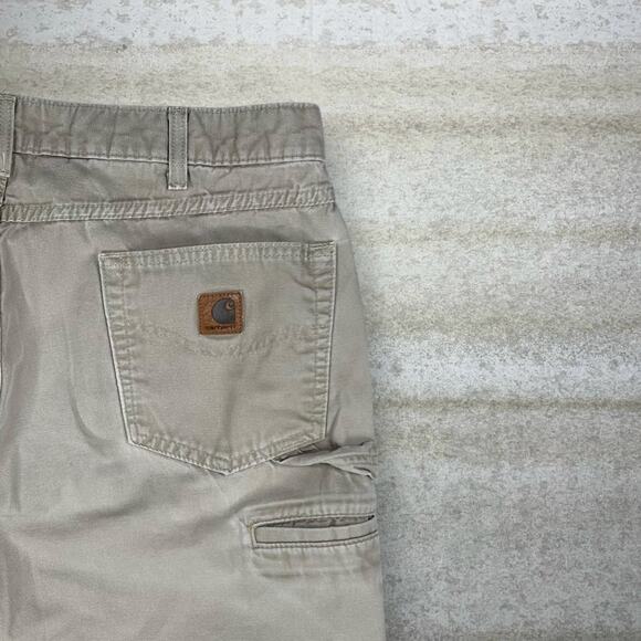 Vintage Carhartt Carpenter Pants Tan Canvas Baggy Wide Leg Fit Painters 90s - Picture 3 of 6